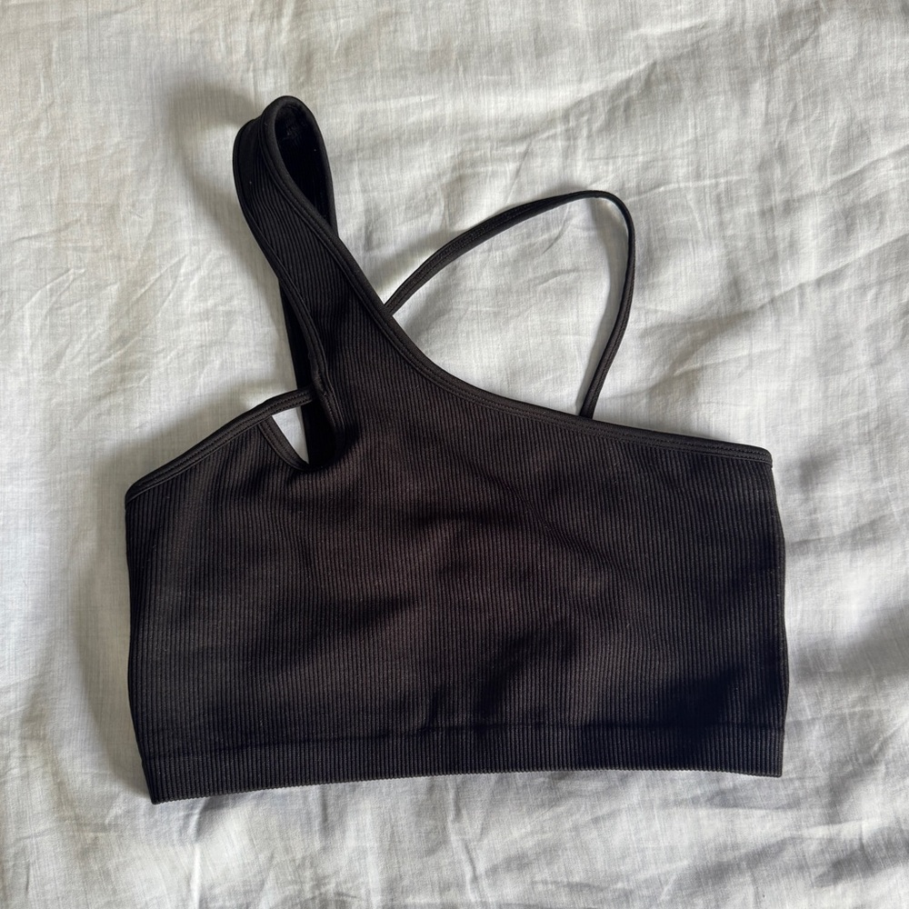 (XS/NWOT) Spiritual Gangster Kaci Asymmetrical Ribbed Crop Top